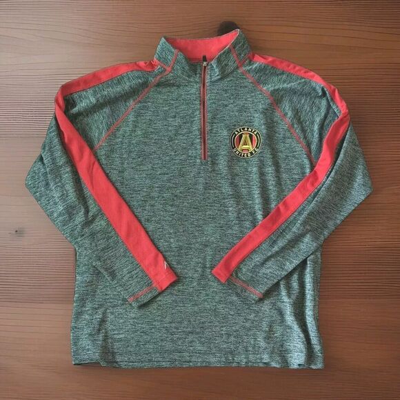 Atlanta United FC MLS Gray & Red 1/4 Zip  Pullover Men's Size XXL Shirt 2XL - Picture 1 of 7
